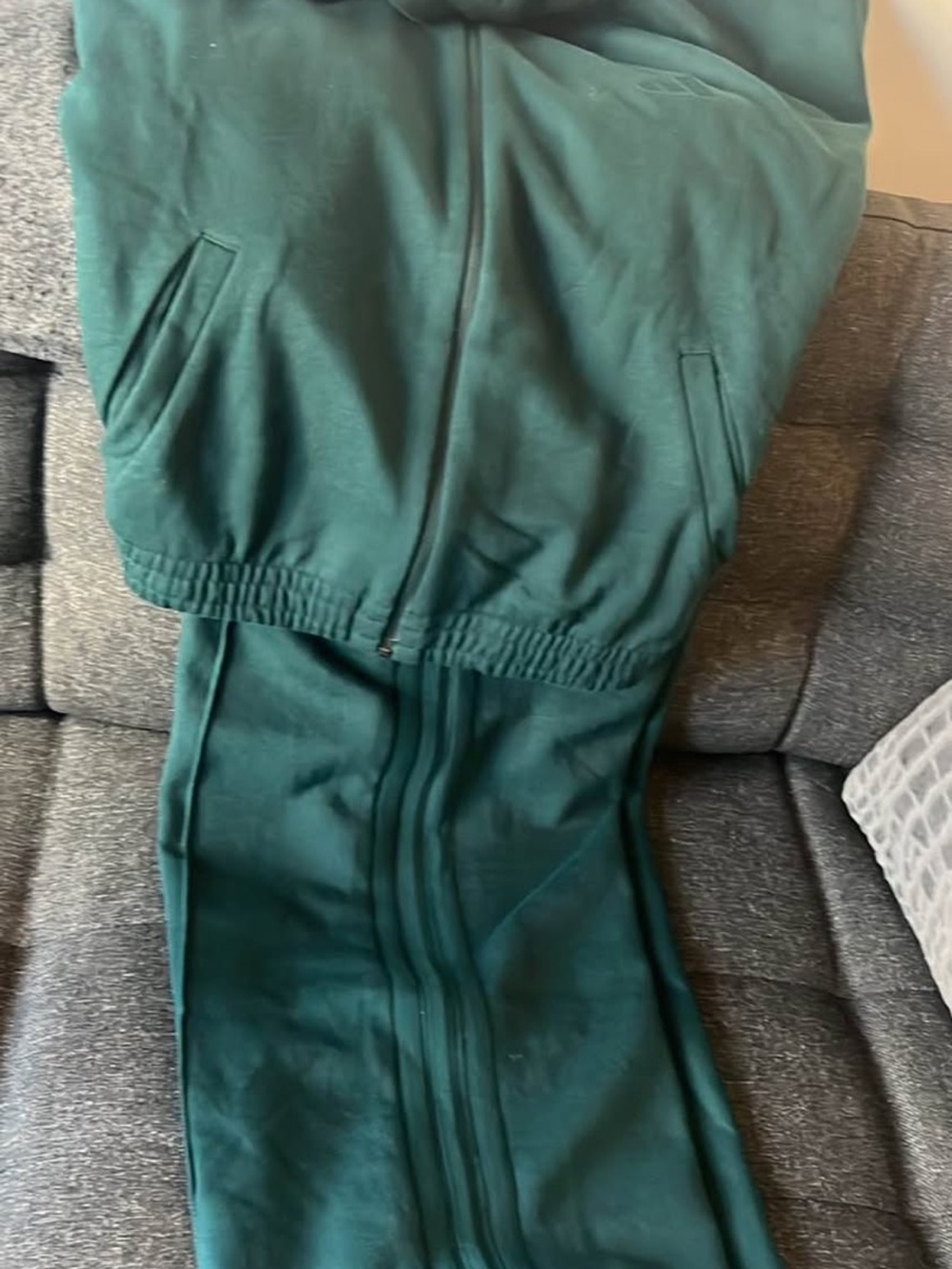 Women's Green Zip-Front Track Pants